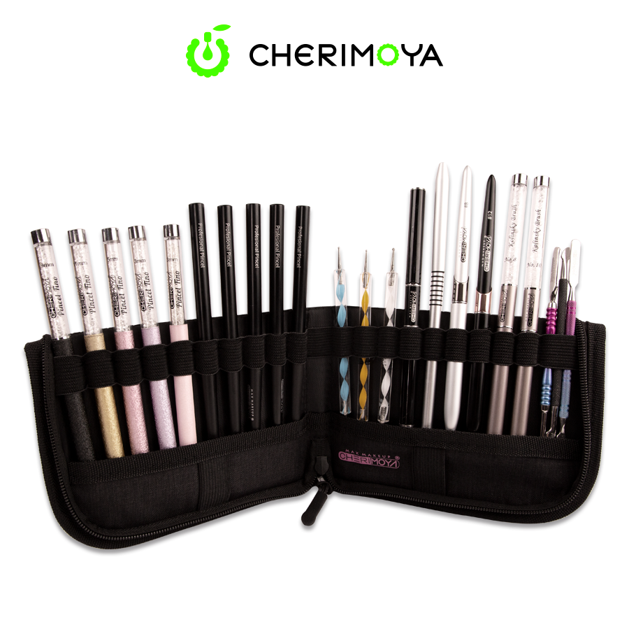 Set De 10 Pinceles Para Acrílicos Con Estuche Mont Marte Cerdas Naranja